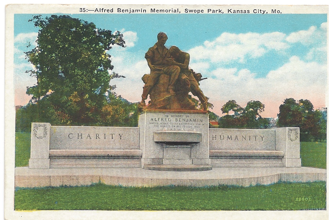 Postcard of Alfred Benjamin Memorial Swope Park